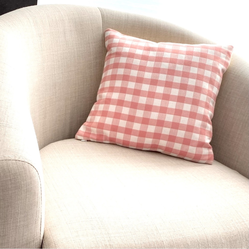 Anthropologie small decorative gingham pillow